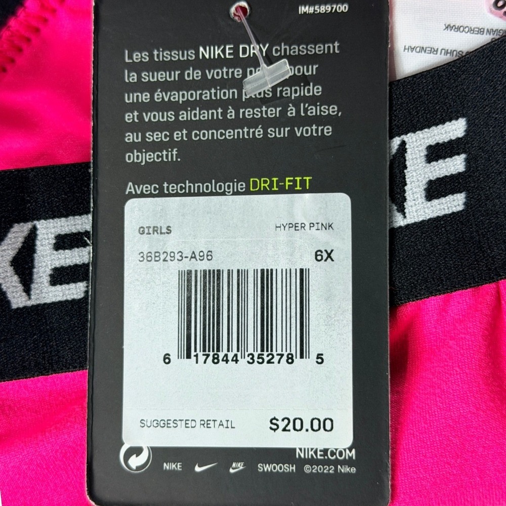Nike Dri-FIT Leggings Girls 6X Hyper Pink Swoosh Logo Activewear NWT - Picture 10 of 11